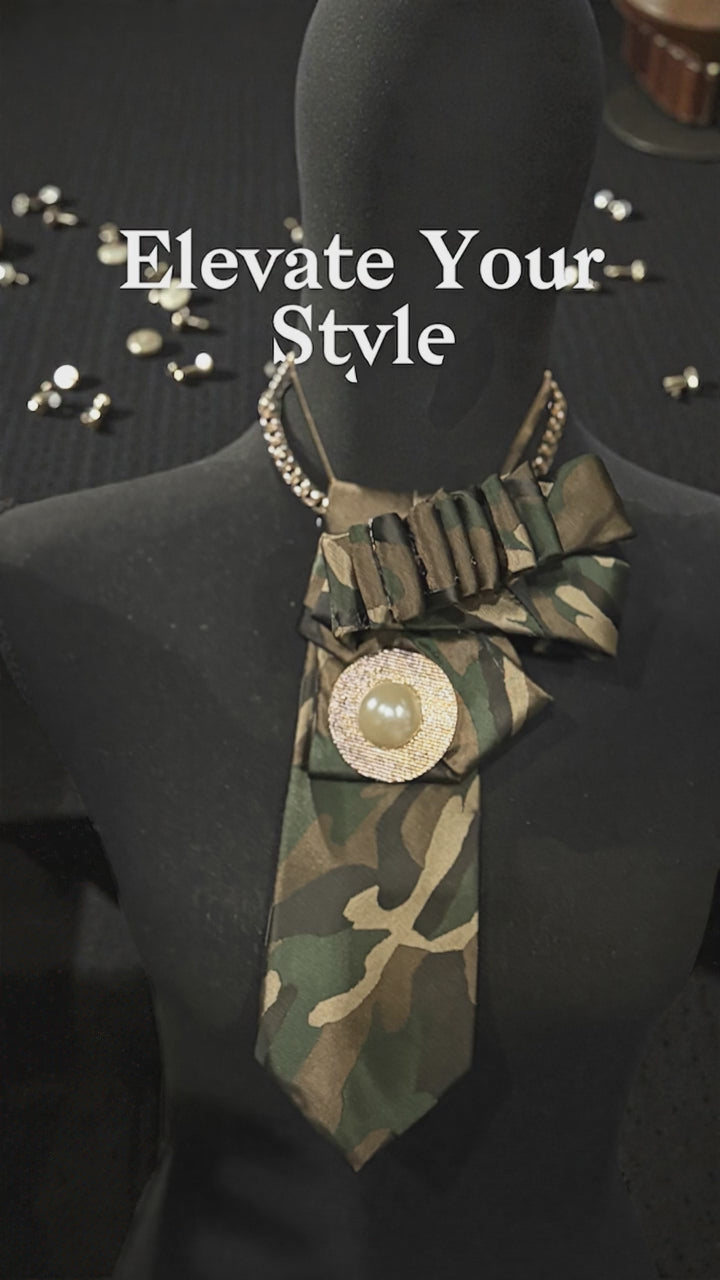 CAMO NECKTIE NECKLACE - STATEMENT EDITION